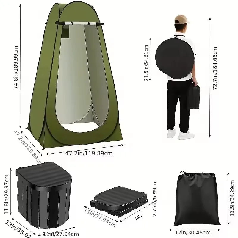 Portable Pop-Up Toilet Tent – Privacy Shelter for Camping &amp; Outdoor Travel image 4