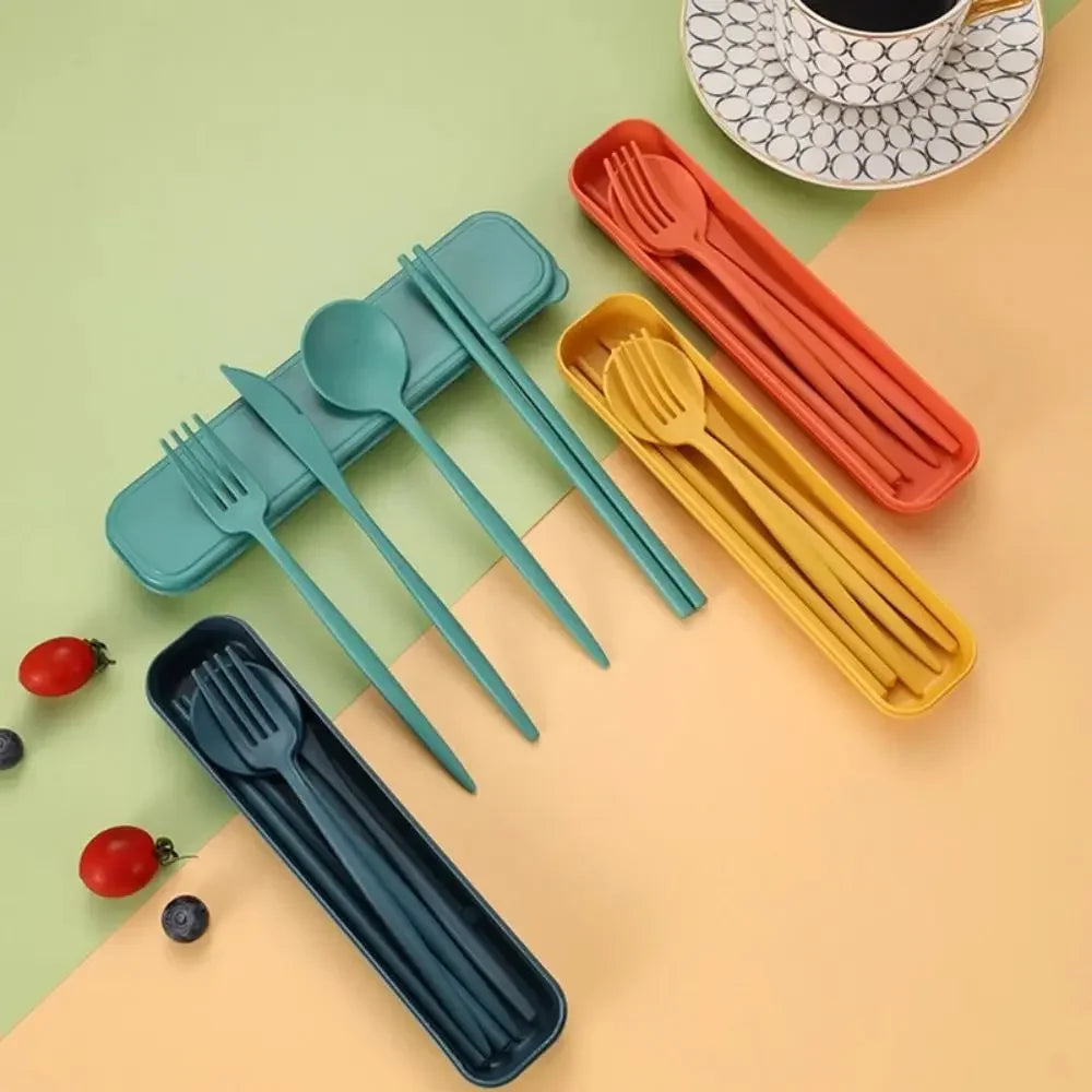 [Hot Sales] Eco-Friendly Wheat Straw Cutlery Set – Portable 4-Piece Utensils image 5