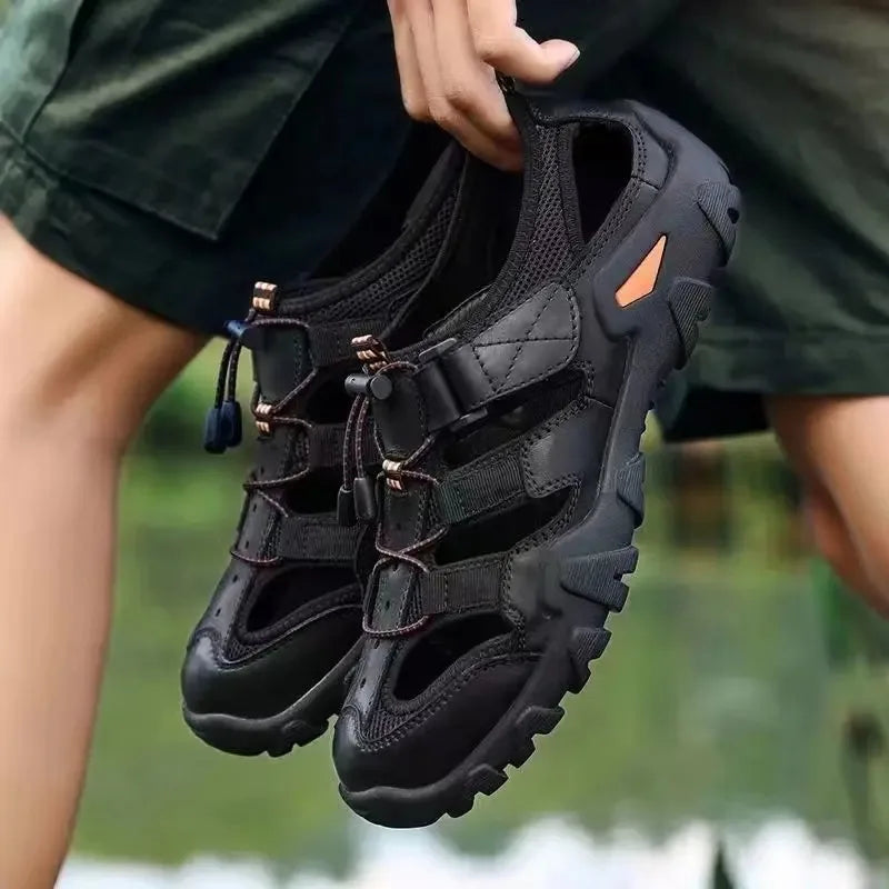New Summer Men's Sandals – Genuine Leather, Antiskid, Breathable Outdoor Footwear image 5