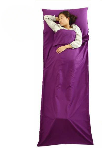 Ultra Thin Hotel Sleeping Bag – Perfect for Outdoor and Beach Adventures - PURPLE-210x75CM image