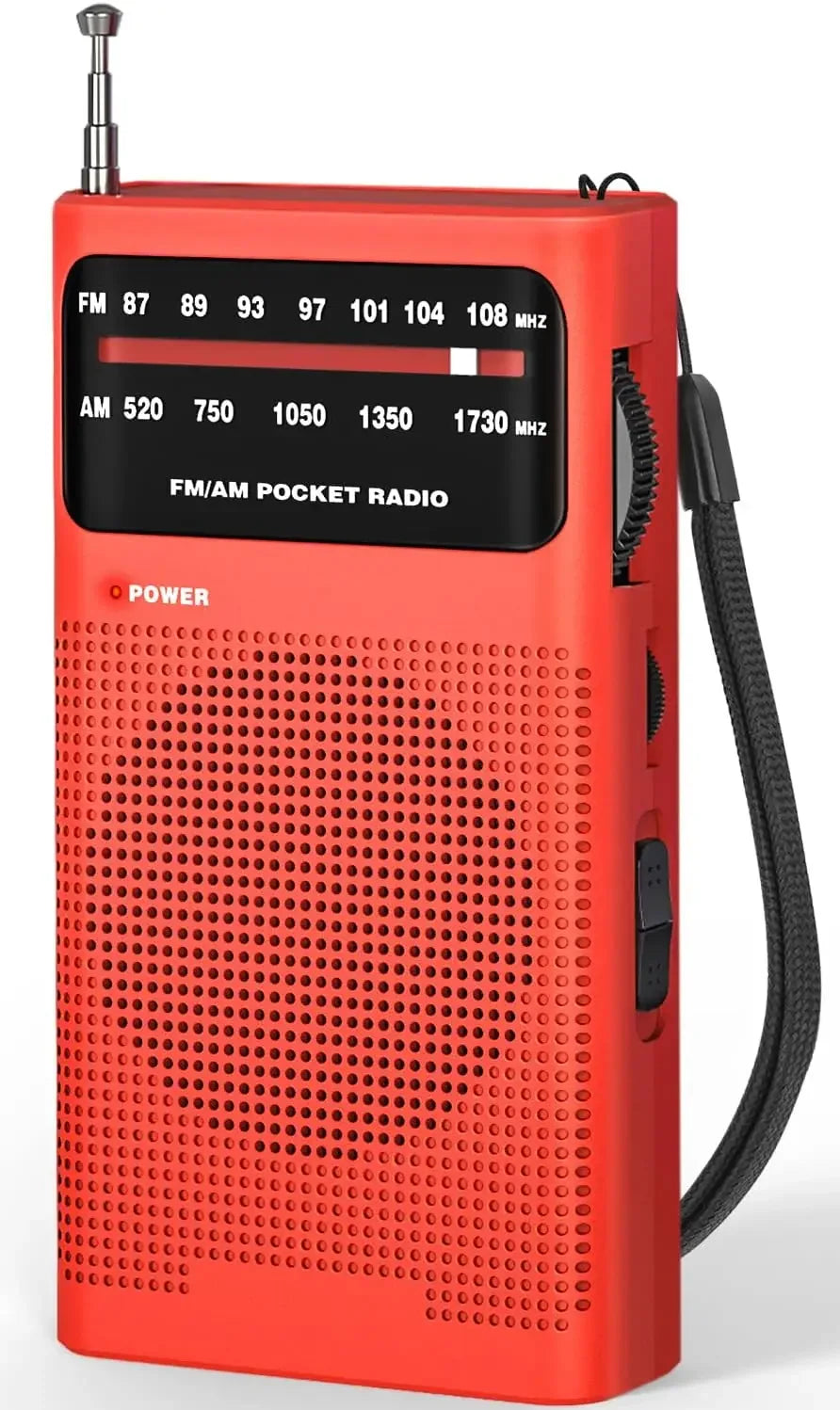 Compact Emergency Survival Radio – Portable AM/FM Analog Pocket Radio - Red image