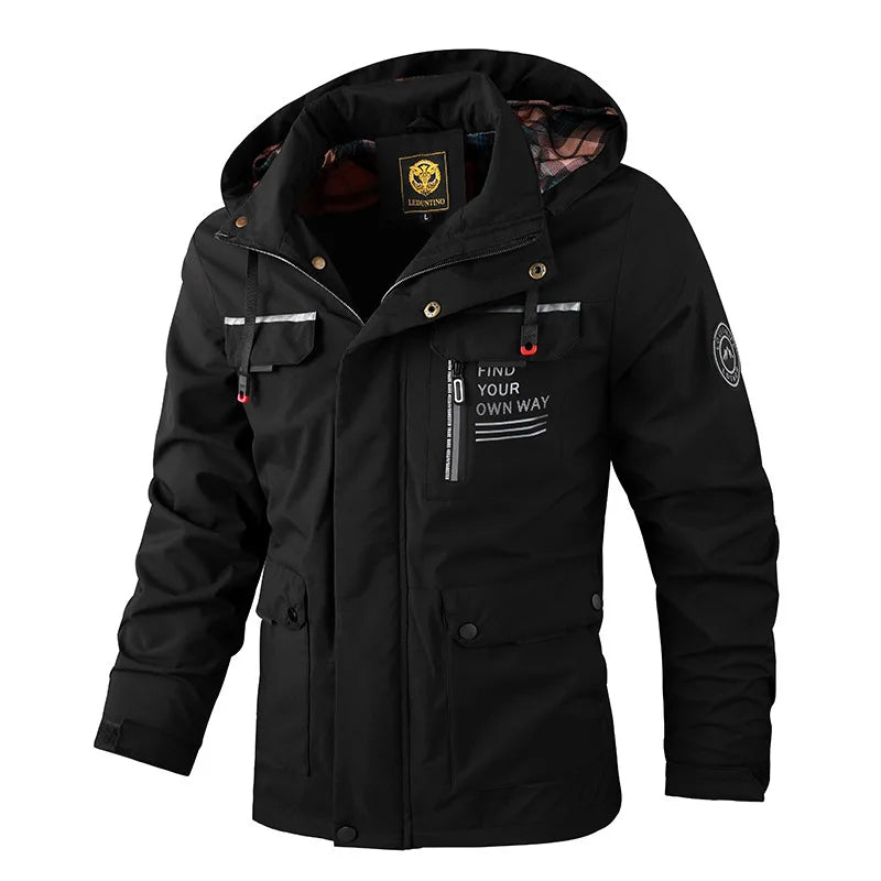 Fashion Men's Casual Windbreaker Jackets – Hooded &amp; Waterproof Winter Coat image 5