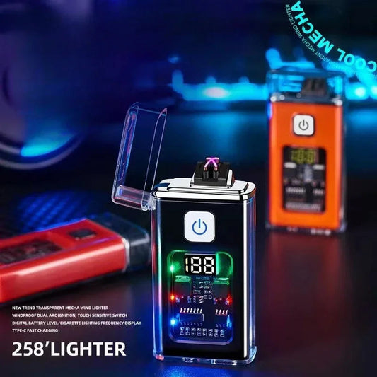 Stylish USB Rechargeable Electric Lighter – Dual ARC Plasma for Outdoor Use image 1