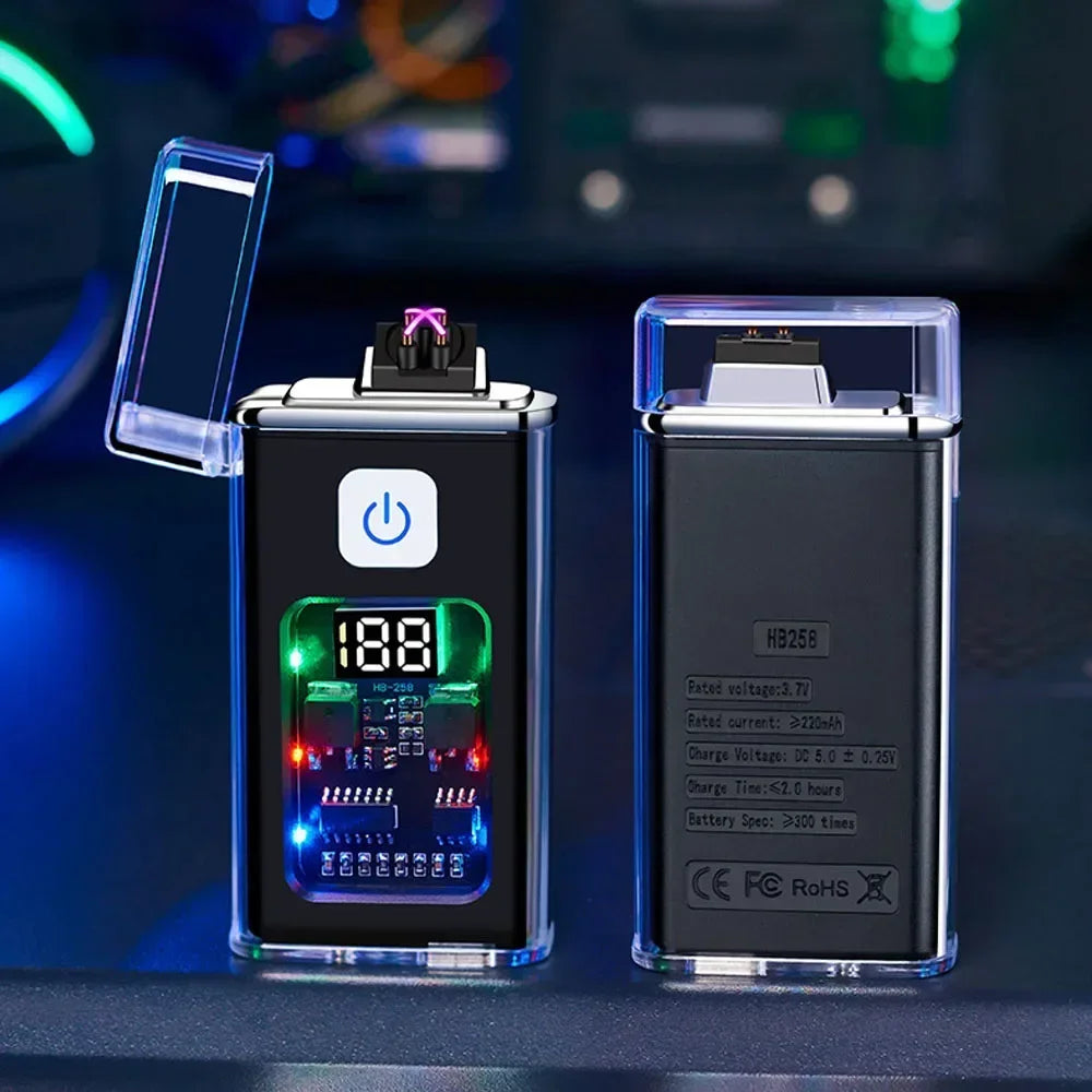 Stylish USB Rechargeable Electric Lighter – Dual ARC Plasma for Outdoor Use image 2