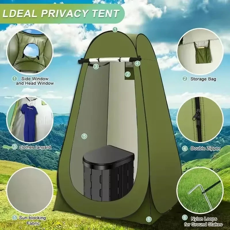 Portable Pop-Up Toilet Tent – Privacy Shelter for Camping &amp; Outdoor Travel image 2
