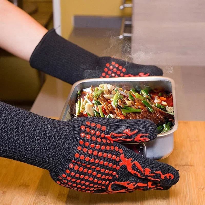 BBQ Microwave Oven Gloves – High Temperature Resistant Mitts for Cooking image 2