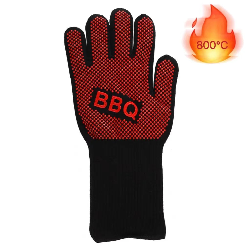 Premium BBQ Gloves – Silicone Heat-Resistant for Ultimate Protection - Red 2 image