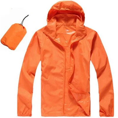 DIMUSI Men's &amp; Women's Quick Dry UV Protection Windbreaker Jacket - Orange, XXXL image