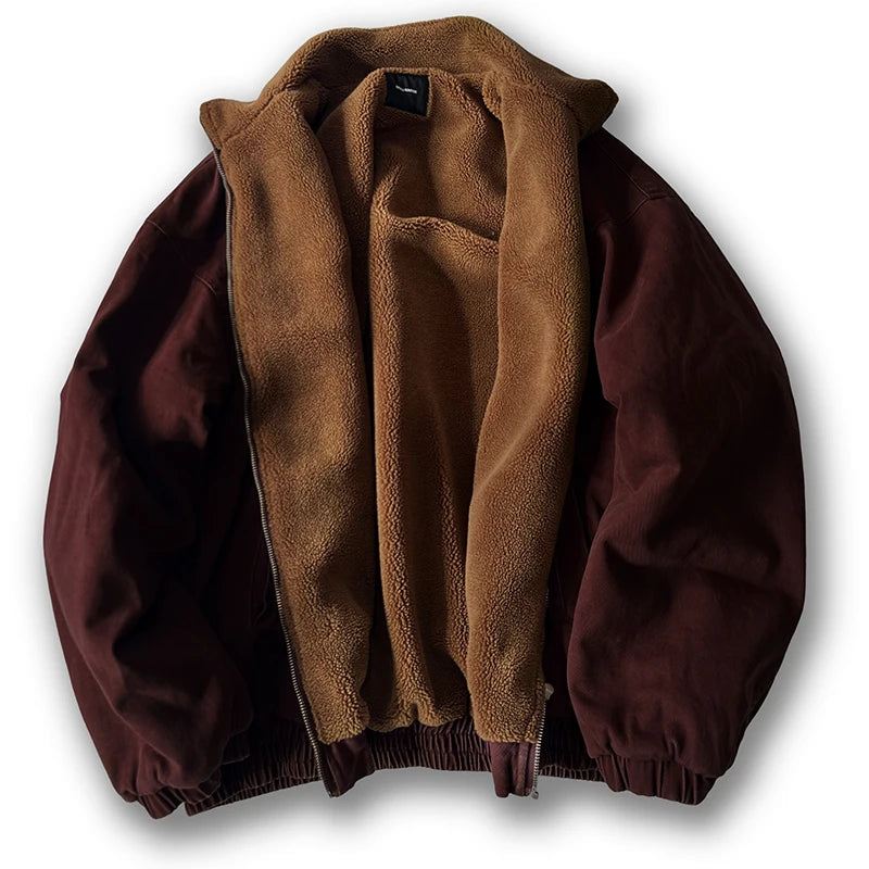 Japanese Vintage Polar Fleece Jacket – High-Quality Winter Streetwear - Red, XXXL image