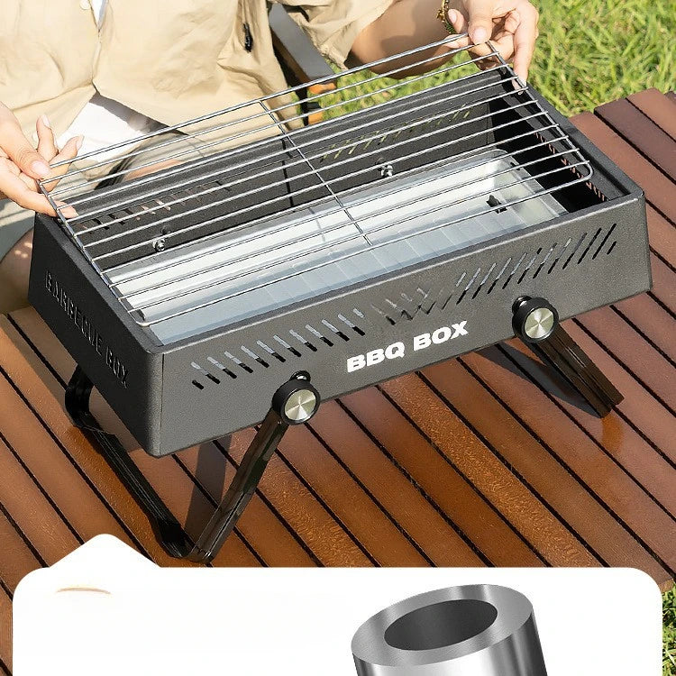 Portable BBQ Grill Stove – Ideal Outdoor Cooking Companion - Black image