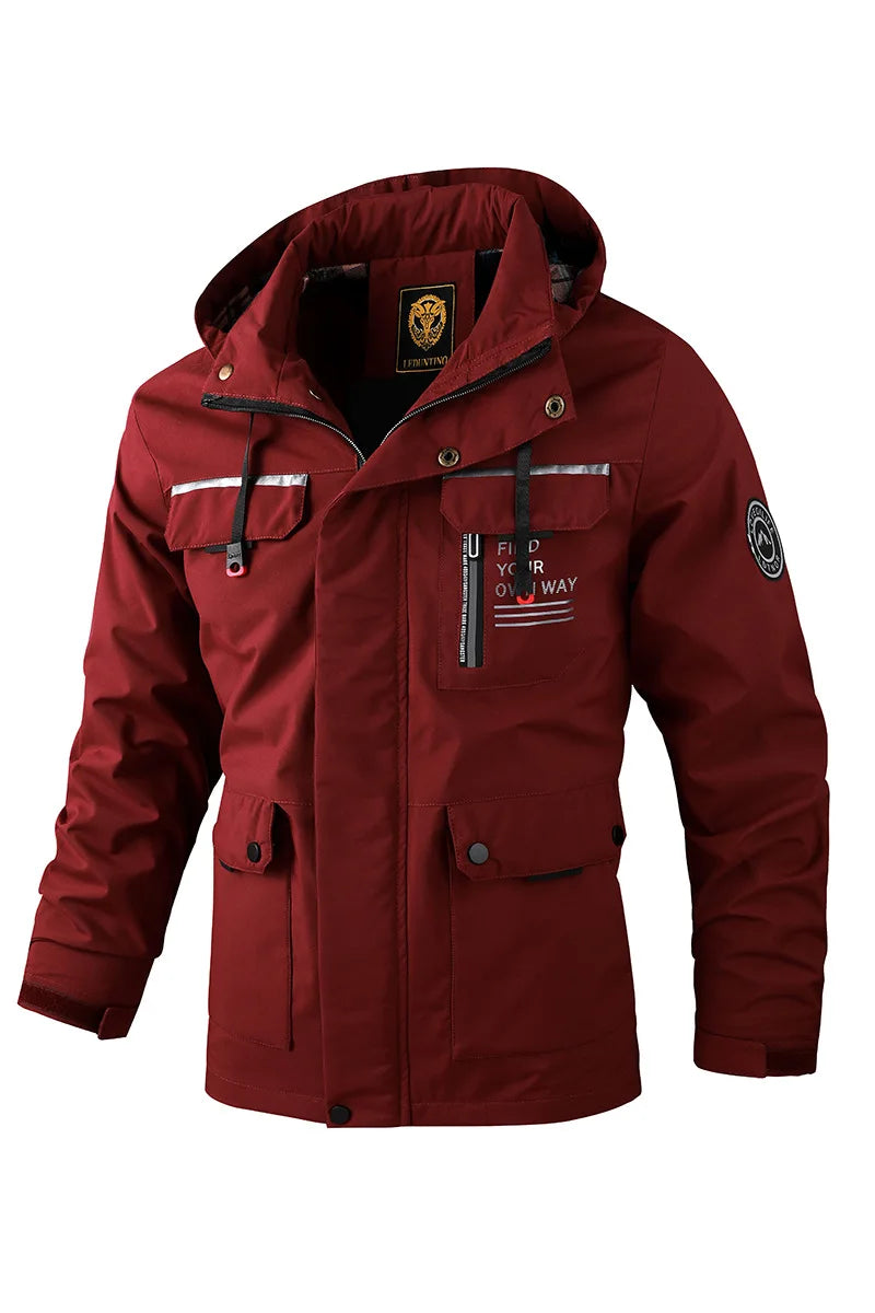 Fashion Men's Casual Windbreaker Jackets – Hooded &amp; Waterproof Winter Coat - Picture color 3, XXL image