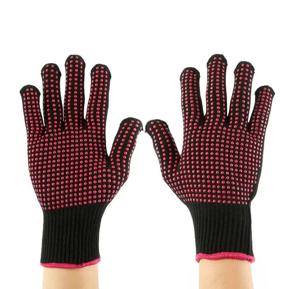 Barbecue Anti-scald Gloves – Heat Resistant BBQ Oven Gloves for Cooking - Silicon Red Dot image