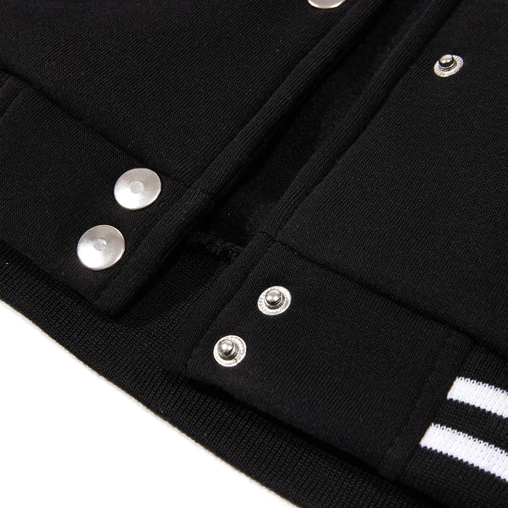 Black Gray White Solid Color Oversize Jacket – Unisex Street Style image 4