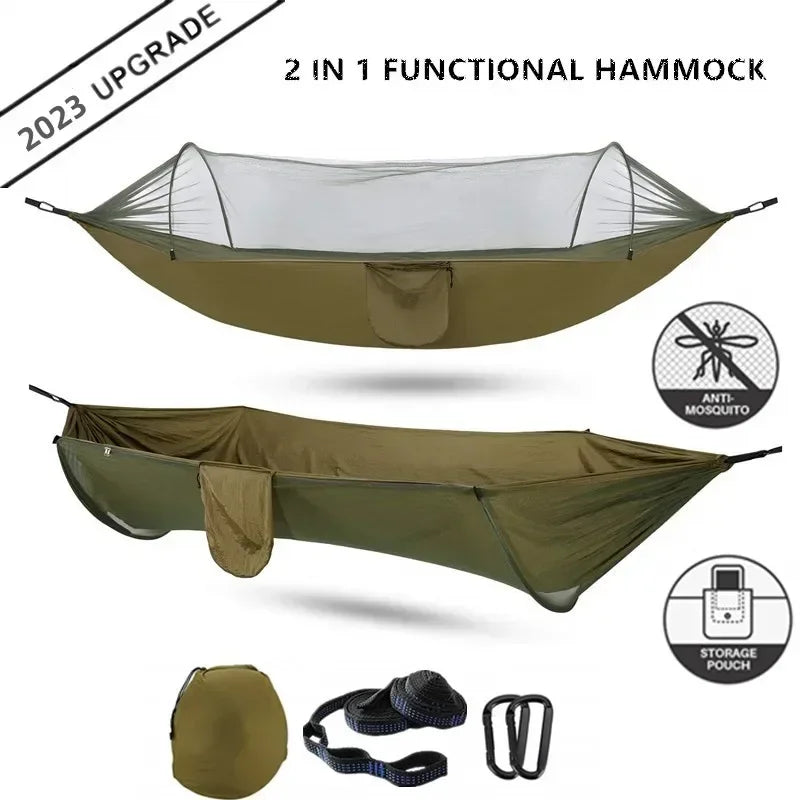 2023 Camping Hammock with Mosquito Net – Lightweight &amp; Portable image 0