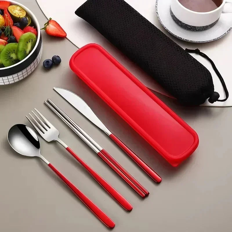 Portable Cutlery Set – 304 Stainless Steel Travel Tableware with Case image 12