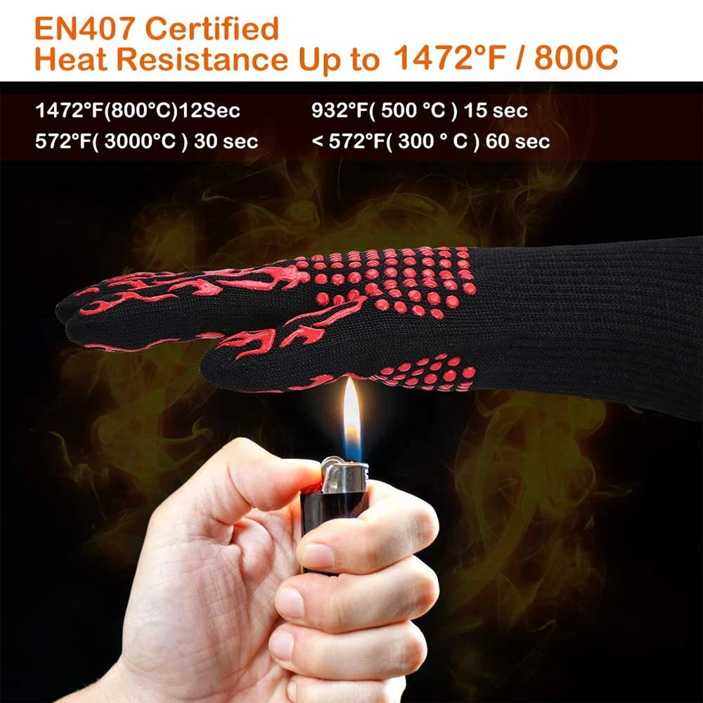 BBQ Grill Gloves – High Temperature Resistance Oven Mitts for Safe Grilling image 3