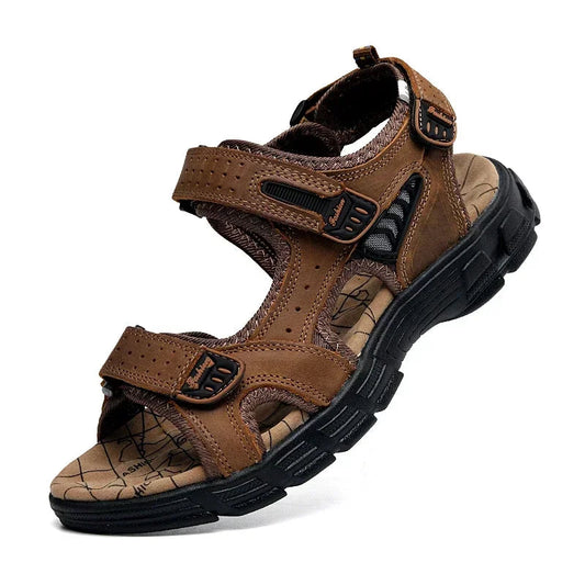 Genuine Leather Men's Sandals – High-Quality Summer Footwear for Leisure &amp; Hiking image 1