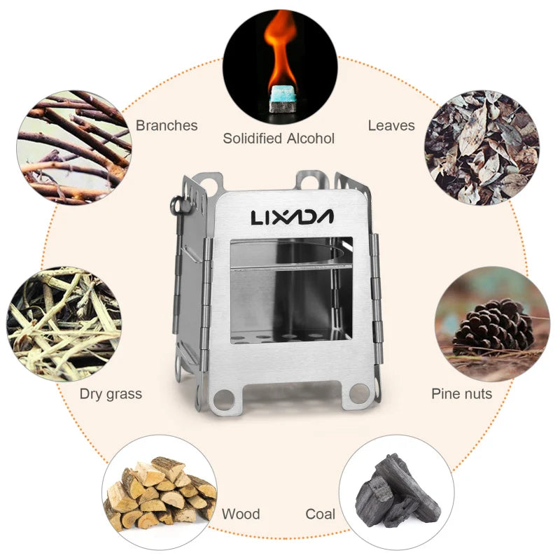Portable Stainless Steel Lightweight Folding Wood Stove for Outdoor Adventures image 3
