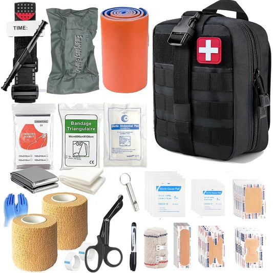 Comprehensive 131pcs Military Medical First Aid Kit for Emergencies image 0
