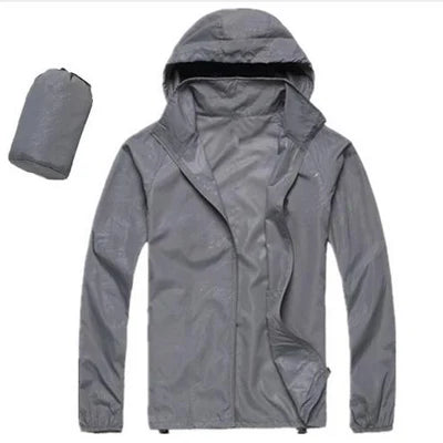 DIMUSI Men's &amp; Women's Quick Dry UV Protection Windbreaker Jacket - Light Grey, M image