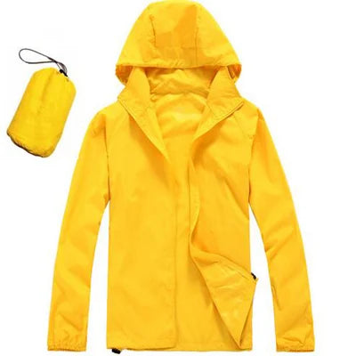 DIMUSI Men's &amp; Women's Quick Dry UV Protection Windbreaker Jacket - Yellow, M image