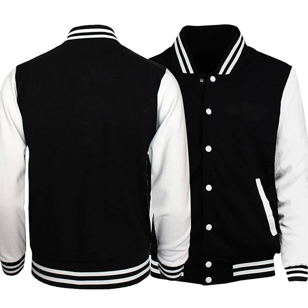 Black Gray White Solid Color Oversize Jacket – Unisex Street Style image 1