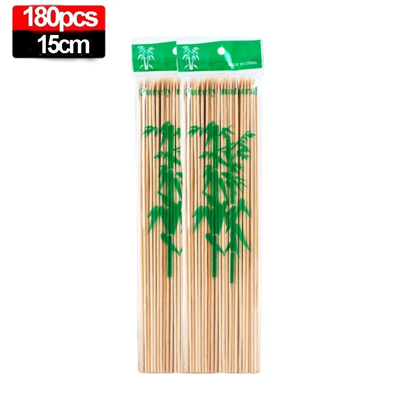 Premium Bamboo Skewer Sticks – Perfect for Parties and Barbecues - 15cm-180pcs image