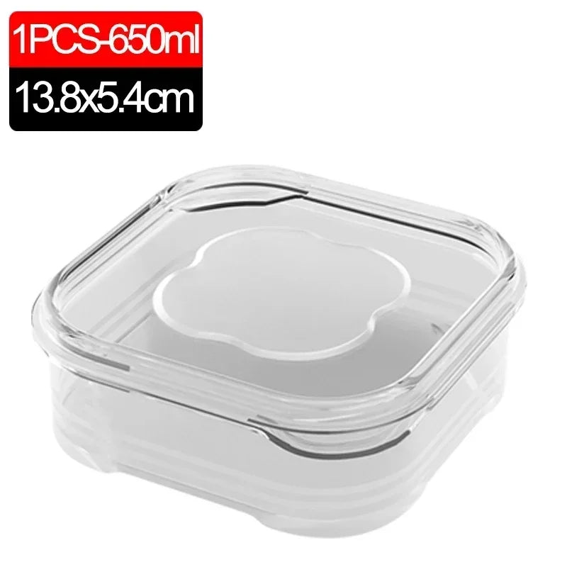 1/10PC Small Food Preservation Boxes – Transparent Kitchen Storage Solution - 1PCS-650ml image