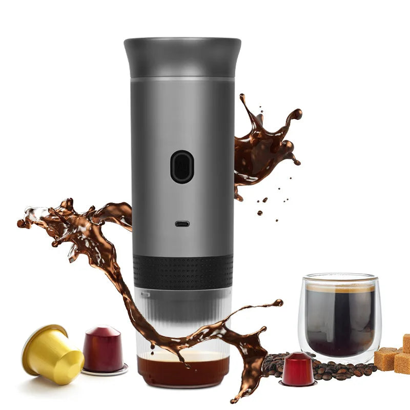 20Bar Upgraded Portable Espresso Machine – Perfect for Coffee Lovers on the Go - GRAY image